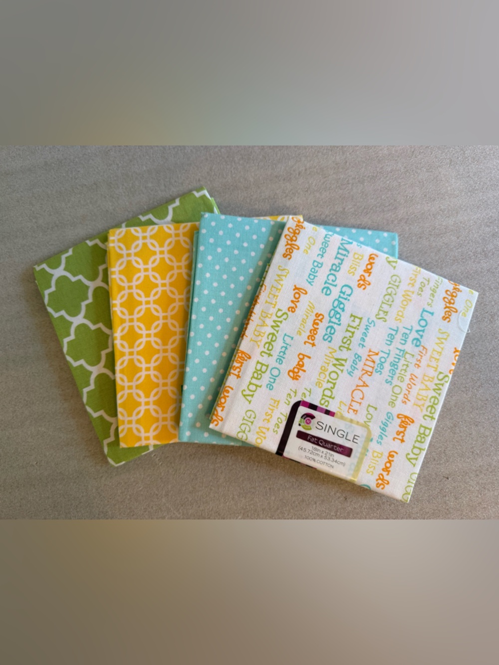 New Fat Quarter Bundle of 4 “Baby” Gender Neutral